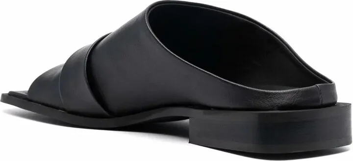 Logo-Plaque Faux-Leather Sandals - Image 3