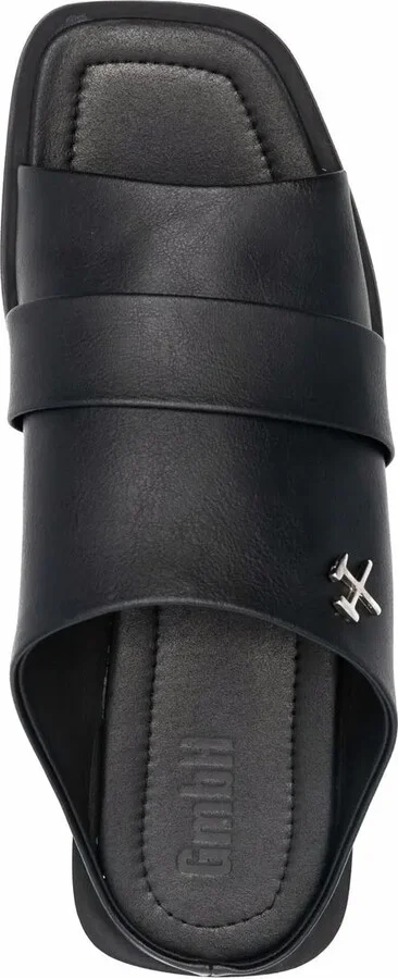 Logo-Plaque Faux-Leather Sandals - Image 4