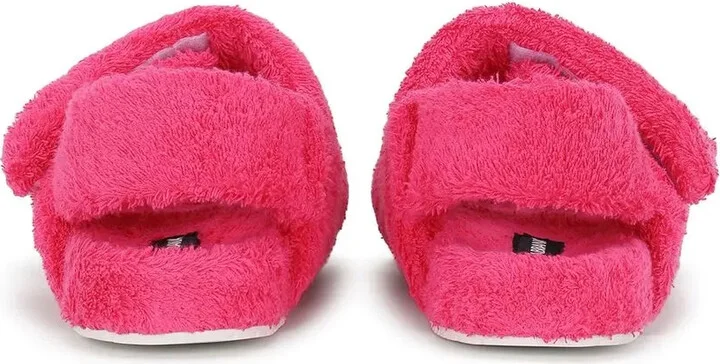 Logo-Plaque Faux-Shearling Sandals - Image 3