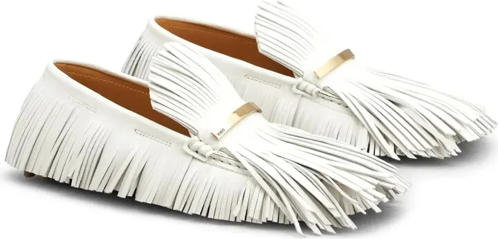 Logo-Plaque Franged Leather Loafers - Image 2