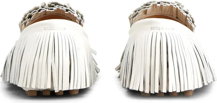 Logo-Plaque Franged Leather Loafers - Image 3
