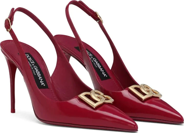 Logo-Plaque Heeled Slingback Pumps - Image 2