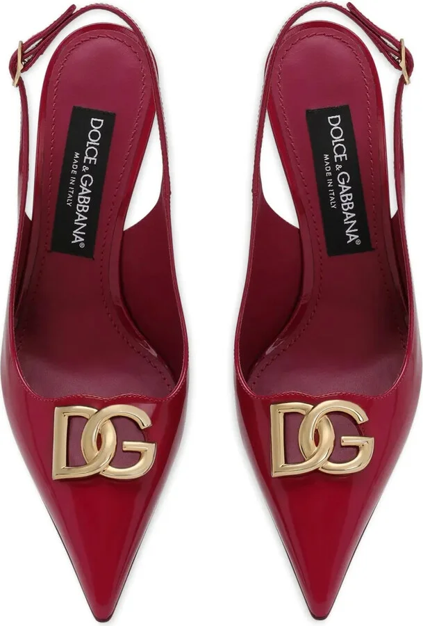Logo-Plaque Heeled Slingback Pumps - Image 4