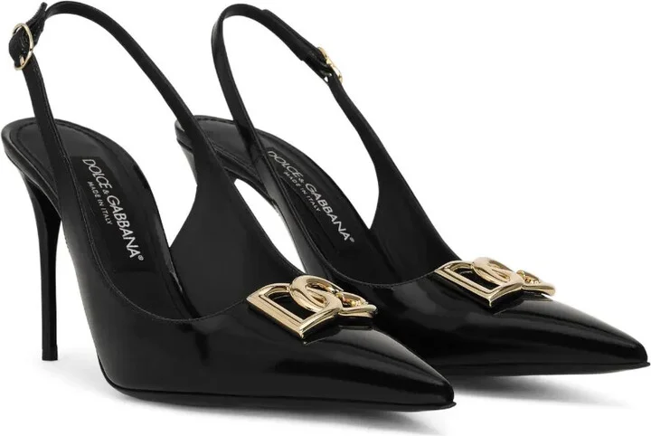 Logo-Plaque Heeled Slingback Pumps - Image 2