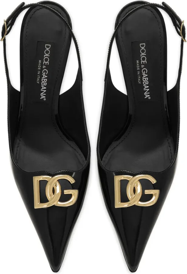 Logo-Plaque Heeled Slingback Pumps - Image 4