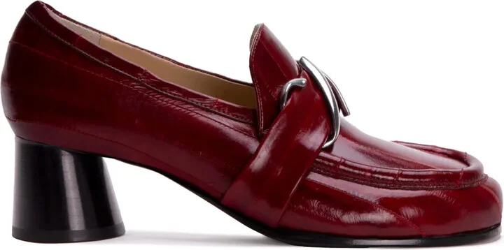 Logo Plaque High-Heeled Loafers
