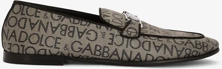 Logo-Plaque Jacquard Loafers