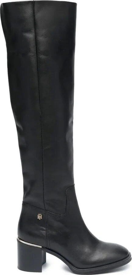 Logo-Plaque Knee-High Boots