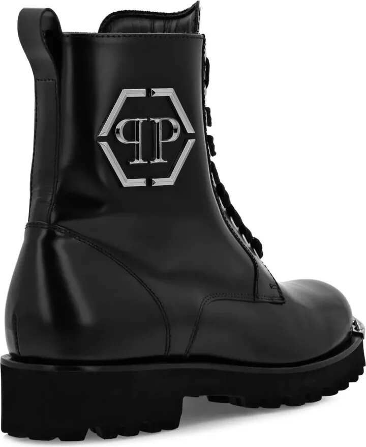 Logo-Plaque Lace-Up Boots - Image 3