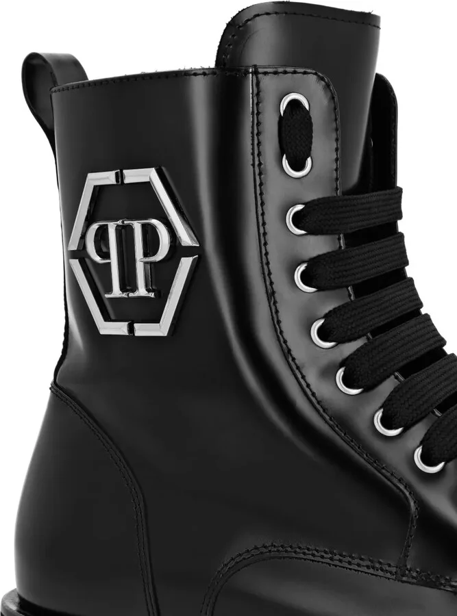 Logo-Plaque Lace-Up Boots - Image 4