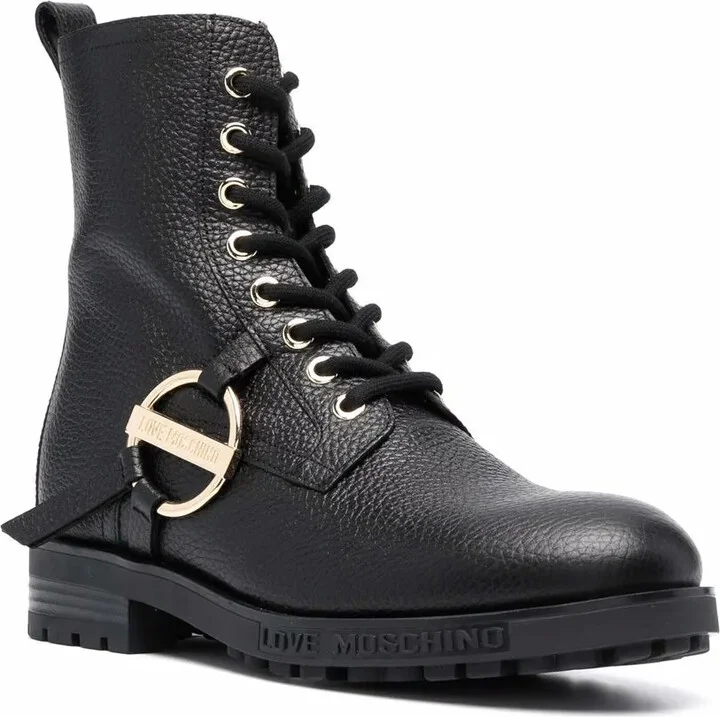 Logo-Plaque Lace-Up Boots - Image 2
