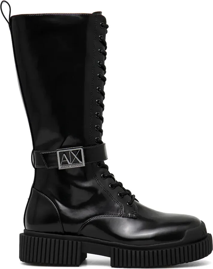 Logo-Plaque Lace-Up Boots
