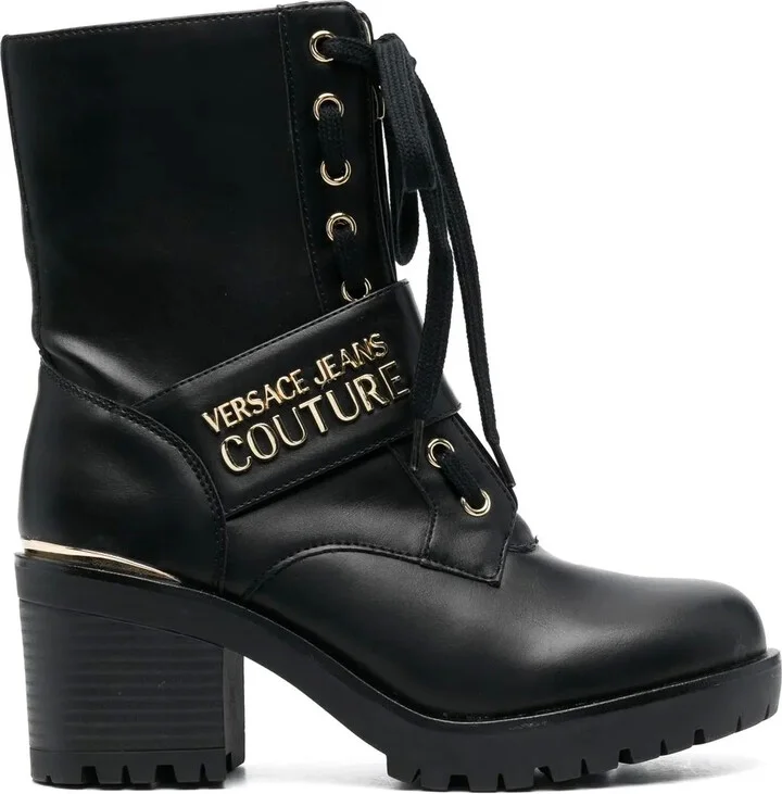 Logo-Plaque Lace-Up Boots