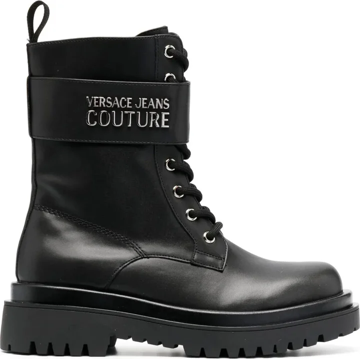 Logo-Plaque Lace-Up Boots