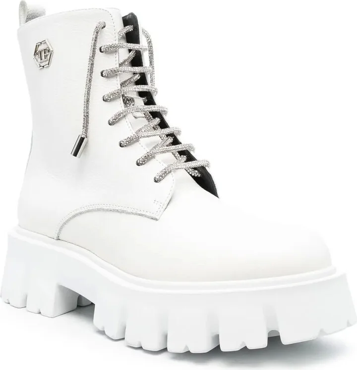 Logo-Plaque Lace-Up Leather Boots - Image 2