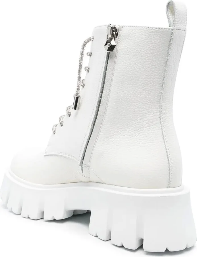 Logo-Plaque Lace-Up Leather Boots - Image 3