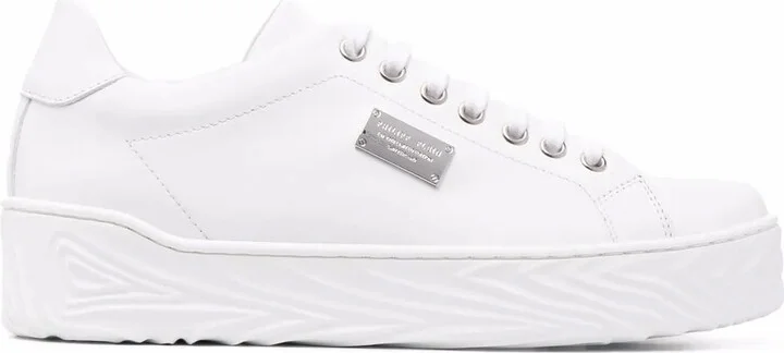 Logo-Plaque Lace-Up Sneakers