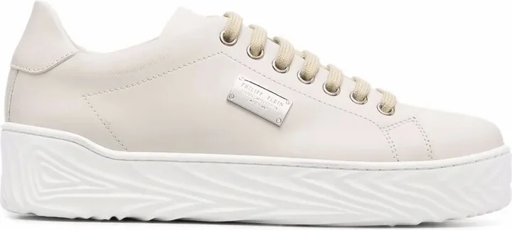 Logo-Plaque Lace-Up Sneakers