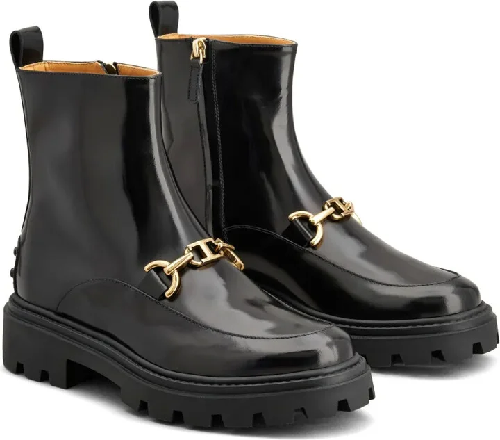 Logo-Plaque Leather Ankle Boots - Image 2