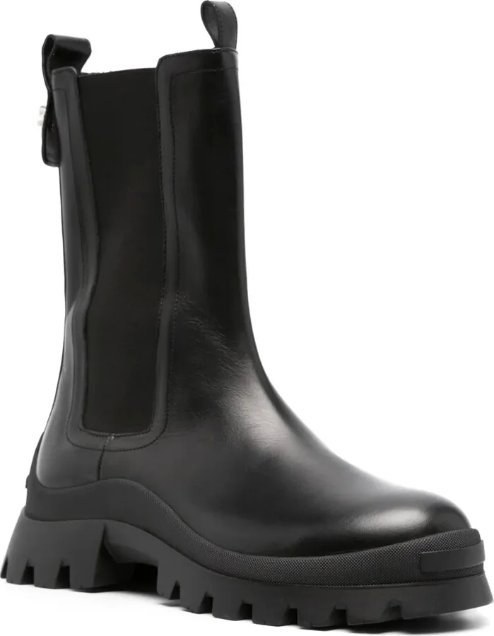 Logo-Plaque Leather Ankle Boots - Image 2