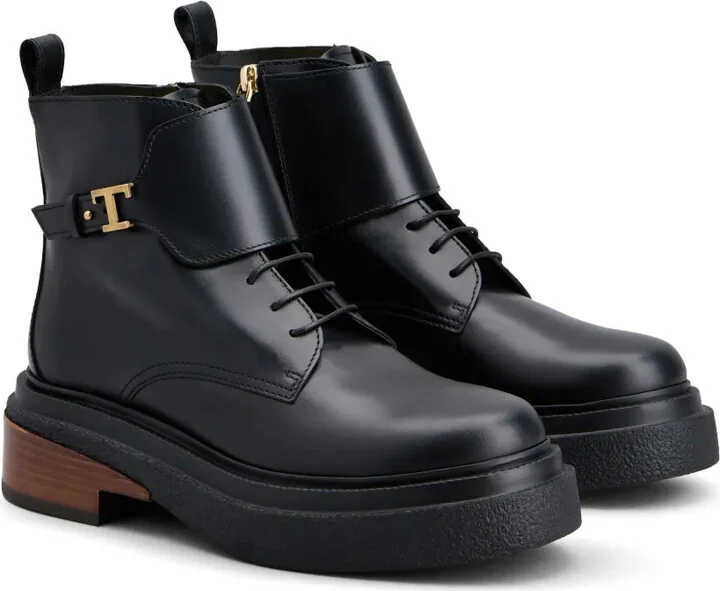Logo-Plaque Leather Ankle Boots - Image 2