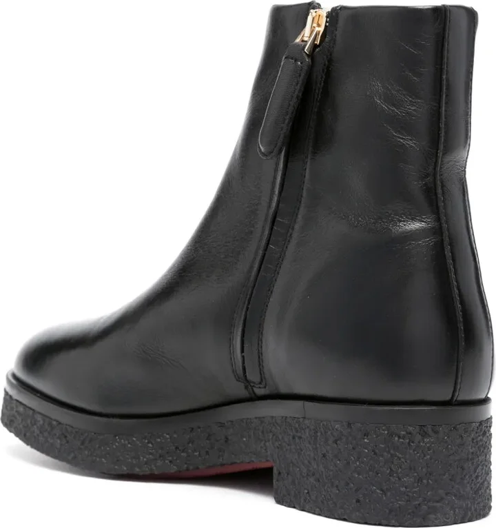 Logo-Plaque Leather Ankle Boots - Image 3