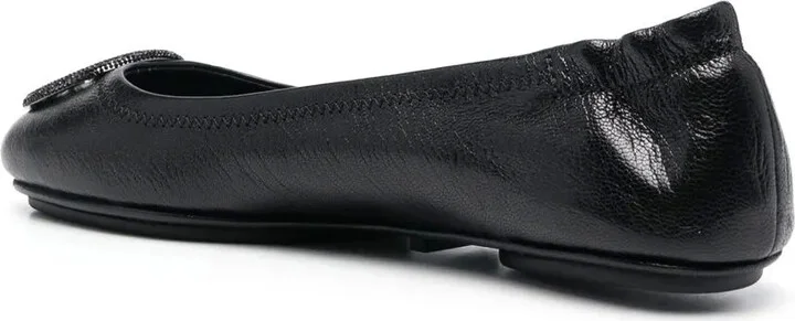 Logo-Plaque Leather Ballerina Pumps - Image 3