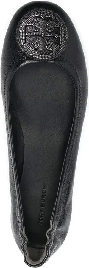 Logo-Plaque Leather Ballerina Pumps - Image 4