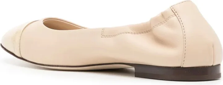 Logo-Plaque Leather Ballerina Shoes - Image 3