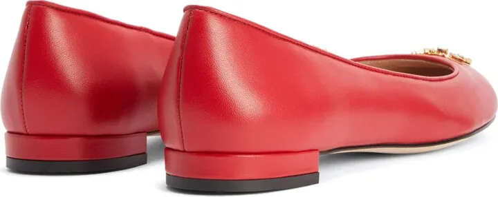 Logo-Plaque Leather Ballerina Shoes - Image 3
