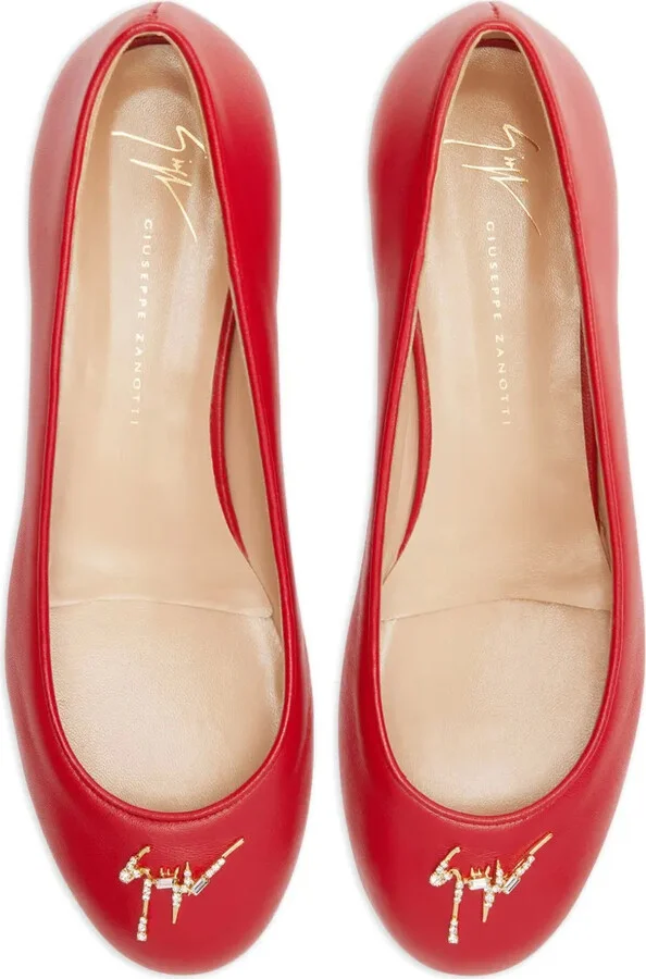 Logo-Plaque Leather Ballerina Shoes - Image 4