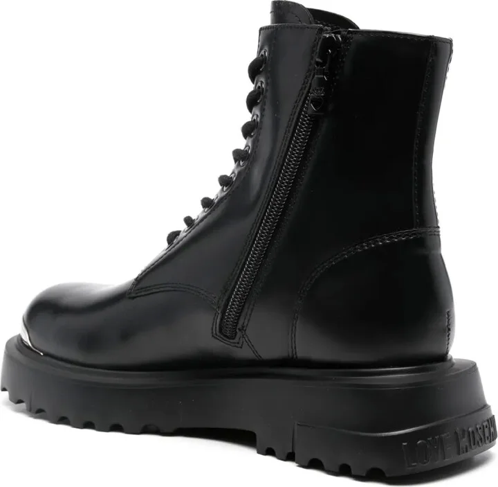 Logo-Plaque Leather Boots - Image 3