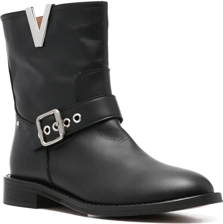 Logo-Plaque Leather Boots - Image 2