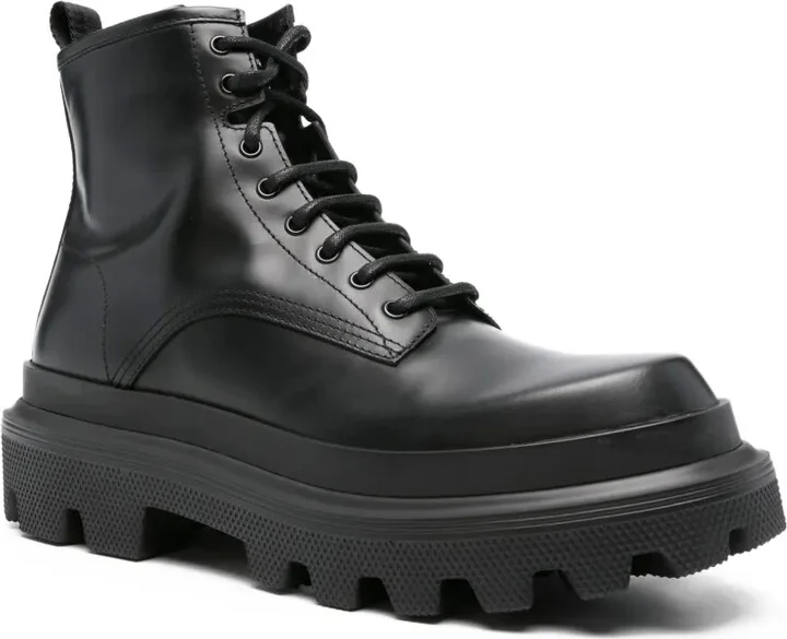 Logo-Plaque Leather Boots - Image 2