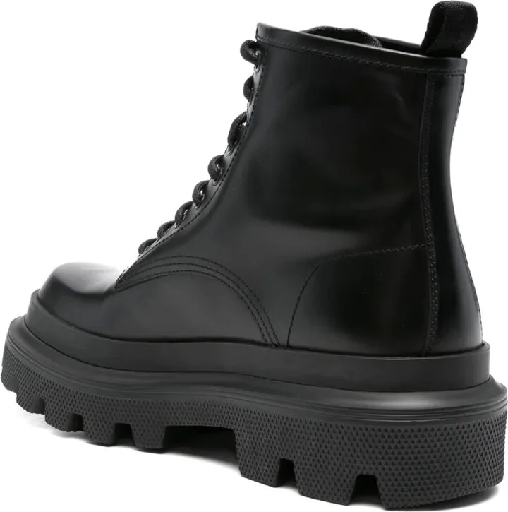 Logo-Plaque Leather Boots - Image 3