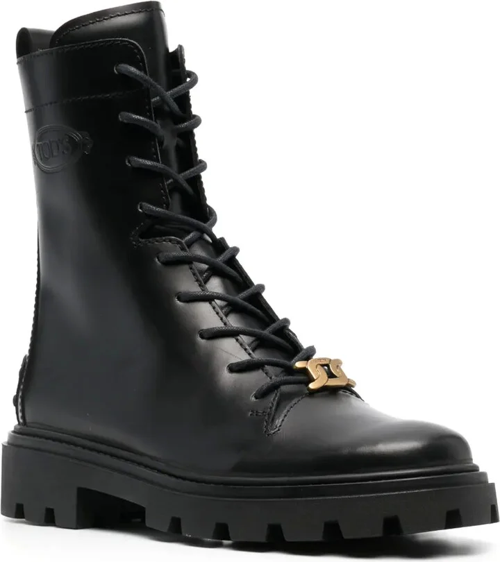 Logo-Plaque Leather Boots - Image 2
