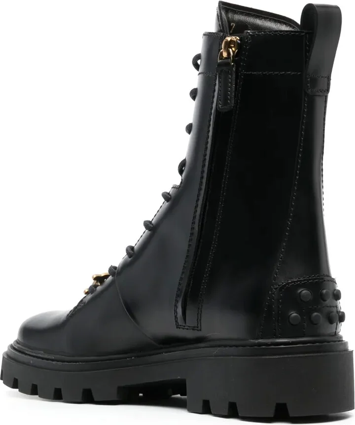 Logo-Plaque Leather Boots - Image 3