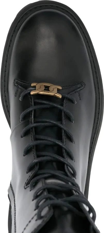 Logo-Plaque Leather Boots - Image 4