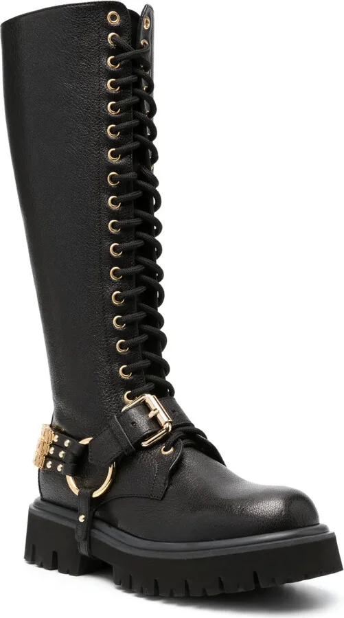 Logo-Plaque Leather Boots - Image 2