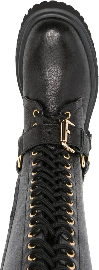 Logo-Plaque Leather Boots - Image 4