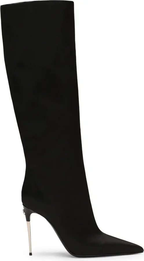 Logo-Plaque Leather Boots