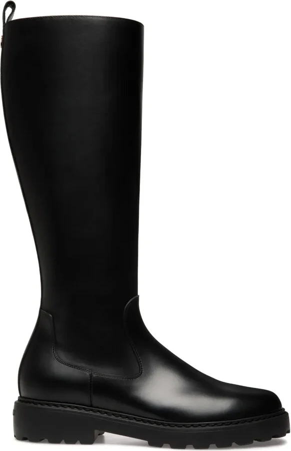Logo-Plaque Leather Boots