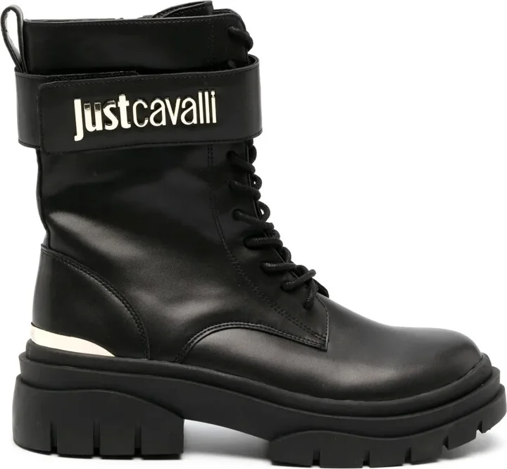 Logo-Plaque Leather Boots
