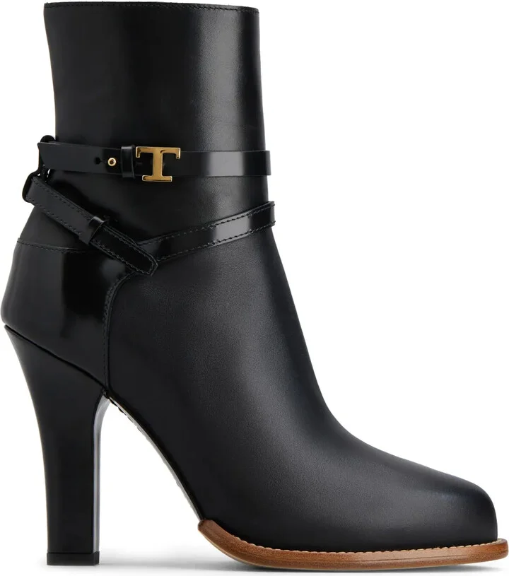 Logo-Plaque Leather Boots