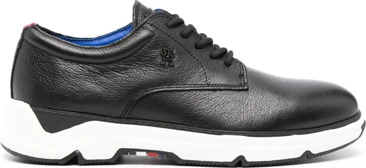 Logo-Plaque Leather Derby Shoes