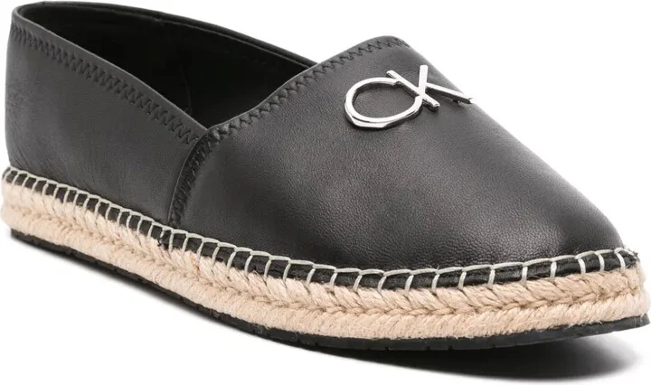 Logo-Plaque Leather Espadrilles - Image 2