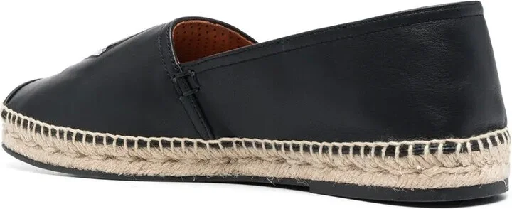 Logo-Plaque Leather Espadrilles - Image 3