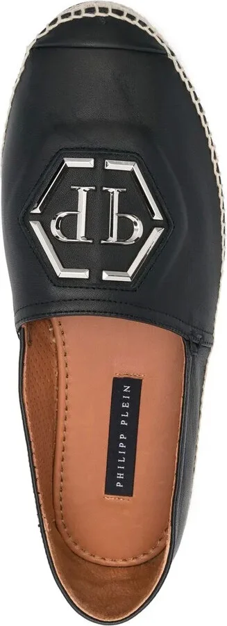 Logo-Plaque Leather Espadrilles - Image 4