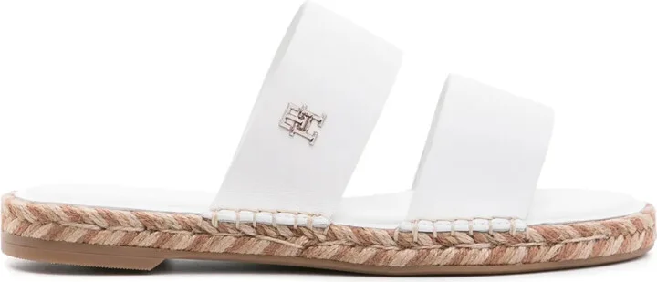 Logo-Plaque Leather Espadrilles