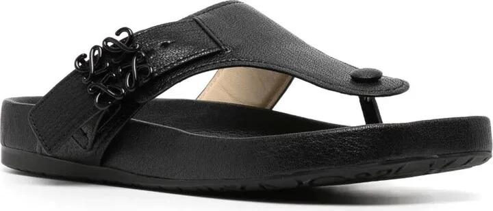 Logo-Plaque Leather Flip Flops - Image 2